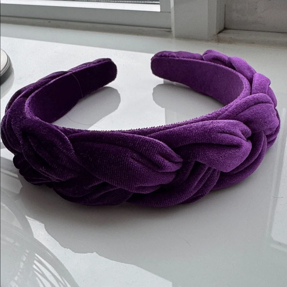 Very pretty purple braided velvet headband - Picture 2 of 2
